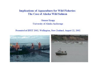 Implications of Aquaculture for Wild Fisheries: The Case of Alaska Wild Salmon thumbnail