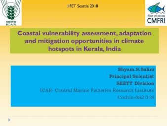 Coastal vulnerability assessment, adaptation and mitigation opportunities in climate hotspots in Kerala, India thumbnail