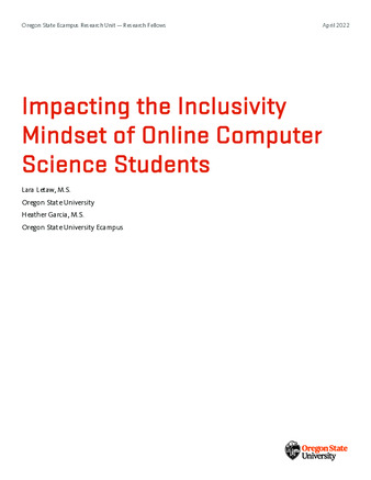 Impacting the Inclusivity Mindset of Online Computer Science Students la vignette