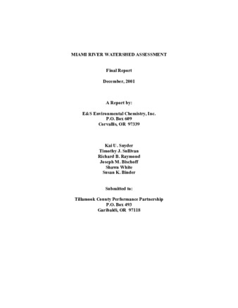 Miami River watershed assessment : final report thumbnail