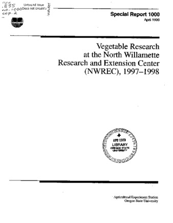 Vegetable research at the North Willamette Agricultural Experiment Station, 1997-1998 thumbnail