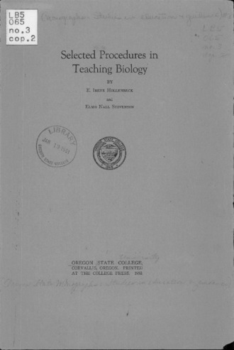 Selected procedures in teaching biology thumbnail