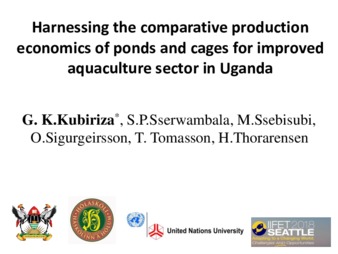 Harnessing the comparative production economics of ponds and cages for improved aquaculture sector in Uganda thumbnail
