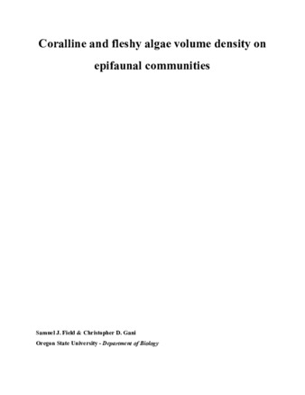 Coralline and fleshy algae volume density on epifaunal communities thumbnail