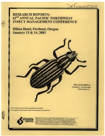 Research reports : 62nd Annual Pacific Northwest Insect Management Conference Miniatura