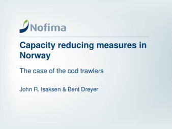 Capacity Reducing Measures in Norway: the Case of the Cod Trawlers thumbnail
