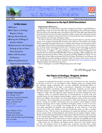 OSU Wine and Grape Research and Extension Newsletter : April 2008 thumbnail