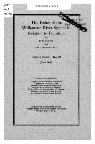 The fishes of the Willamette river system in relation to pollution thumbnail