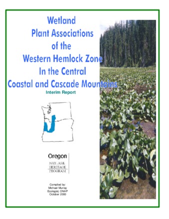 Wetland plant associations of the Western Hemlock Zone in the Central Coastal and Cascade Mountains thumbnail
