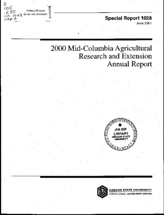 2000 Mid-Columbia Agricultural Research and Extension Center annual report la vignette