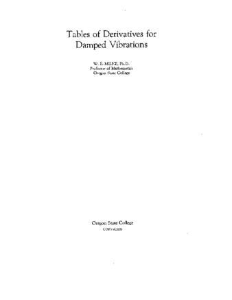 Tables of derivatives for damped vibrations thumbnail