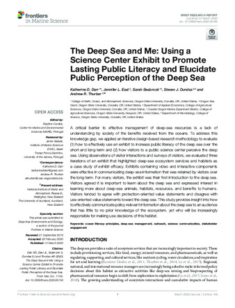 The Deep Sea and Me : using a science center exhibit to promote lasting public literacy and elucidate public perception of the deep sea thumbnail