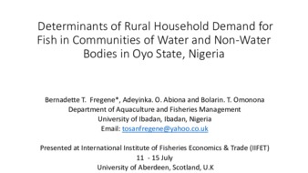 Determinants of Rural Household Demand for Fish in Communities of Water and Non-Water Bodies in Oyo State, Nigeria thumbnail