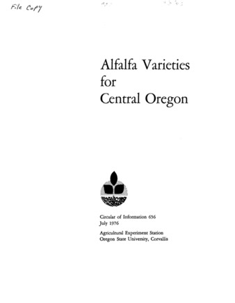 Alfalfa varieties for central Oregon miniatura