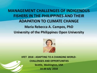 Management challenges of indigenous fishers in the Philippines and their adaptation to climate change thumbnail