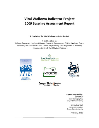 Vital Wallowa Indicator Project: 2009 Baseline Assessment Report thumbnail