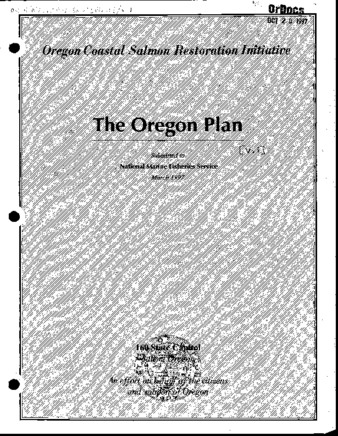 The Oregon plan : Oregon coastal salmon restoration initiative : submitted to National Marine Fisheries Service thumbnail