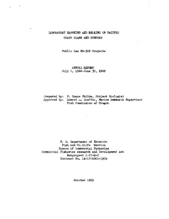 Laboratory hatching and rearing of Pacific coast clams and oysters :   annual report :   July 1, 1968 - June 30, 1969 Miniaturansicht