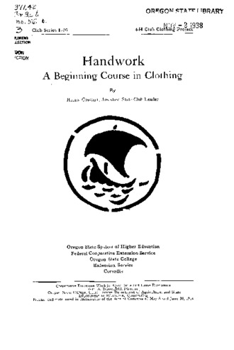 Handwork : a beginning course in clothing [1938] thumbnail