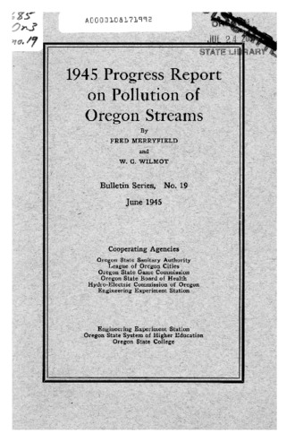 1945 progress report on pollution of Oregon streams thumbnail