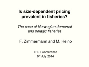 Is size-dependent pricing prevalent in fisheries? The case of Norwegian demersal and pelagic fisheries Miniatura