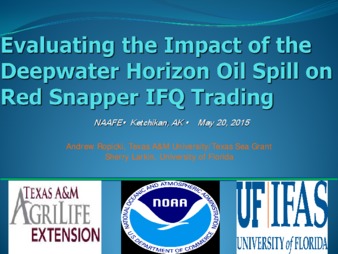 Evaluating the impact of the Deepwater Horizon Oil Spill on Red Snapper IFQ Trading thumbnail