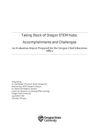 Taking Stock of Oregon STEM Hubs: Accomplishments and Challenges: An Evaluation Report Prepared for the Oregon Chief Education Office thumbnail