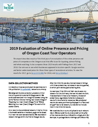 2019 Evaluation of Online Presence and Pricing of Oregon Coast Tour Operators Miniaturansicht