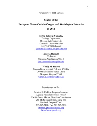 Status of the European Green Crab in Oregon and Washington Estuaries in 2011 thumbnail