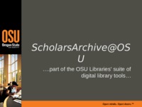 ScholarsArchive@OSU: part of the libraries suite of digital library tools thumbnail