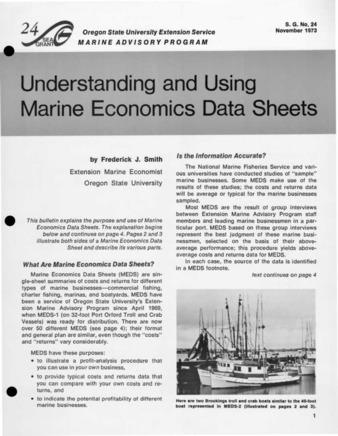 Understanding and using marine economics data sheets [1973] thumbnail