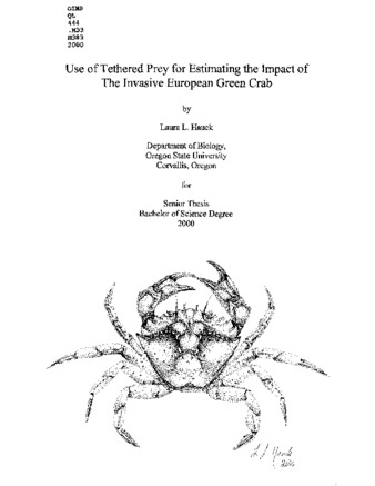 Use of tethered prey for estimating the impact of the invasive European green crab thumbnail