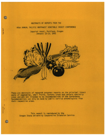 Abstracts of reports from the 40th annual Pacific Northwest Vegetable Insect Conference la vignette