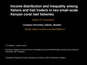 Income distribution and inequality among fishers and fish traders in two small-scale Kenyan coral reef fisheries thumbnail