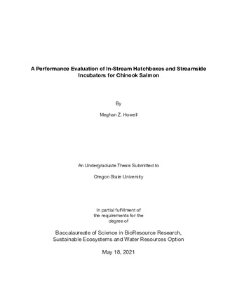 A Performance Evaluation of In-Stream Hatchboxes and Streamside Incubators for Chinook Salmon 缩图