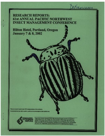 Research reports : 61st Annual Pacific Northwest Insect Management Conference Miniatura