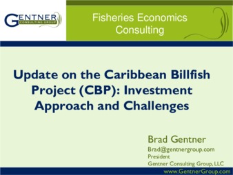Update on the Caribbean Billfish Project (CBP): Investment Approach and Challenges la vignette