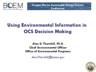 Using Environmental Information in OCS Decision Making at BOEM thumbnail