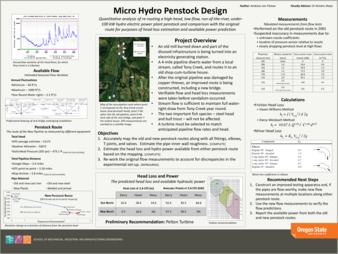 Micro Hydroelectric Penstock Design Analysis thumbnail