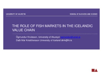 The Role of Fish Markets in the Icelandic Value Chain thumbnail