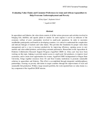 Evaluating Value Chains and Consumer Preferences in Asian and African Aquaculture to Help Overcome Underemployment and Poverty 缩图