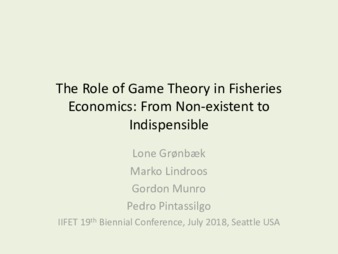 The Role of Game Theory in Fisheries Economics: From Non-existent to Indispensable thumbnail