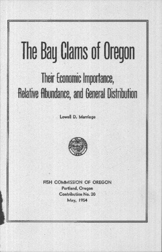 The bay clams of Oregon : their economic importance, relative abundance, and general distribution miniatura