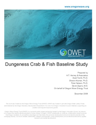 Baseline Data and Power Analysis for the OWET Dungeness Crab and Fish Baseline Study 缩图