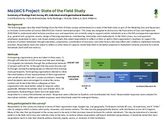MoZAICS Project: State of the Field Study. Summary of Findings from Survey #3, Individual and Organizational Readiness thumbnail