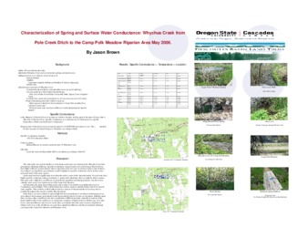 Characterization of spring and surface water conductance : Whychus Creek from Pole Creek Ditch to the Camp Polk Meadow riparian area Miniaturansicht