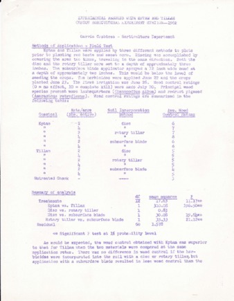 Experimental results with Eptam and Tillam - 1962 miniatura