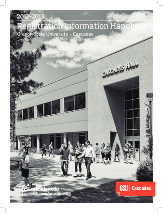 OSU Cascades registration handbook 2012-2013 thumbnail
