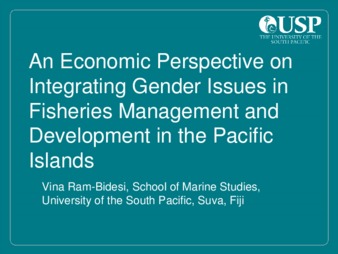 An Economic Perspective on Integrating Gender Issues in Fisheries Management and Development in the Pacific Islands Miniatura