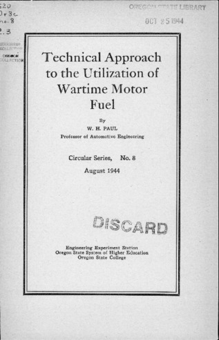 Technical approach to the utilization of wartime motor fuel miniatura